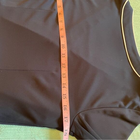 TALBOTS Navy with white contrast piping trim faux wrap dress, fully lined, sz S - Picture 12 of 15